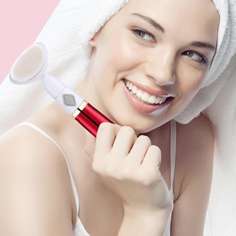 Soft Bristled Electric Facial Cleansing Brush Rechargeable Face Massage Scrubber For Deep Cleansing - Image 2